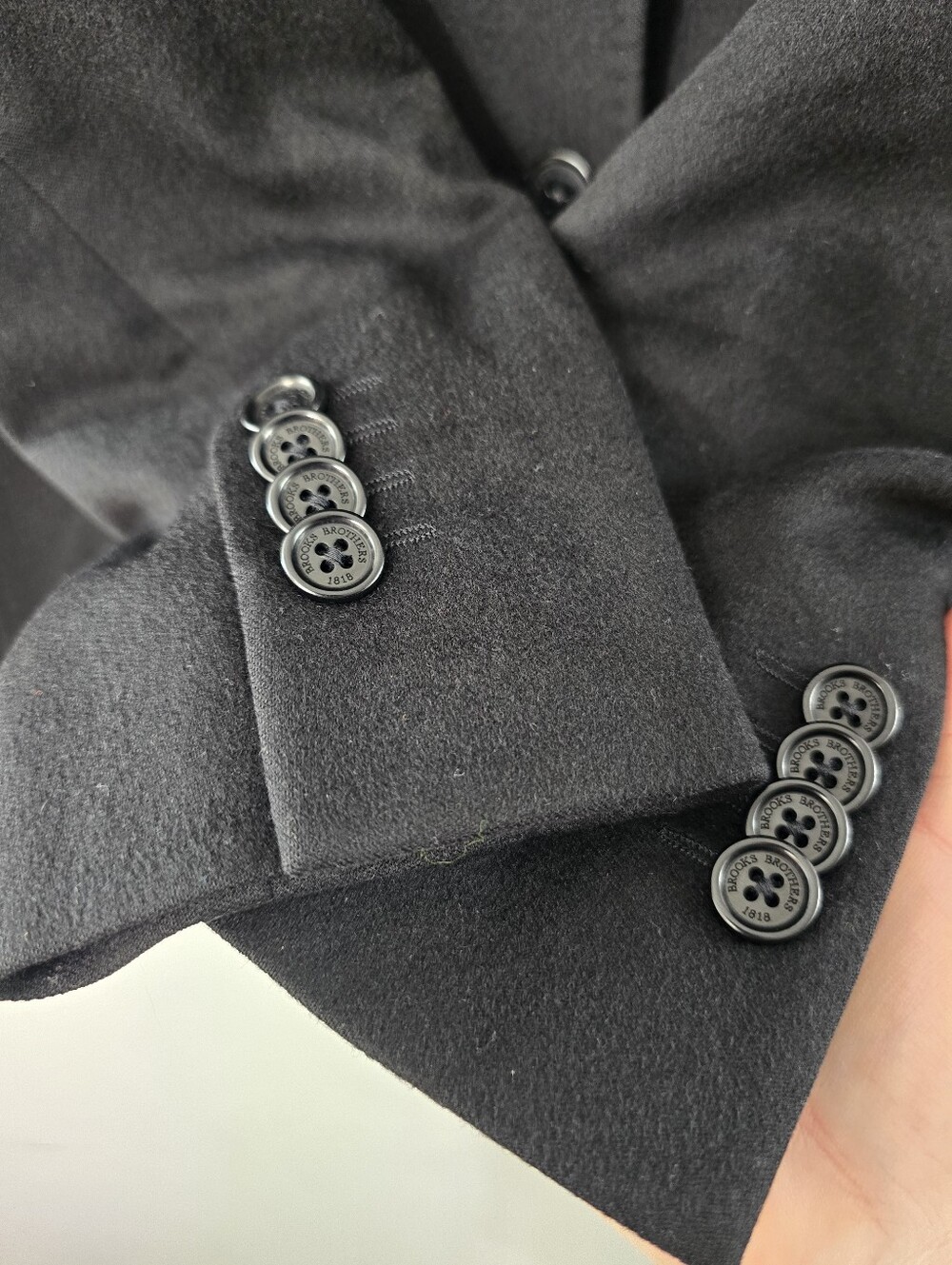 Loro Piana Brooks Brothers Two Button Cashmere Blazer Jacket Solid Black Size 2 - Picture 7 of 16
